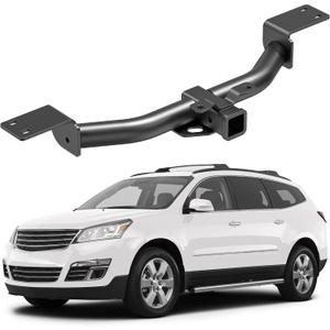 Class 3 Trailer Hitch Compatible with 2009-2017 Chevrolet Traverse, 2007-2017 GMC Acadia, 2008-2017 Buick Enclave, 2 inch Rear Tow Hitch Receiver, Black Powder Coated Alloy Carbon Steel