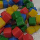 KOMARC GAMES StickiKubes, Mini Stacking Cubes That Stick to Anything, Non Toxic Kid Safe Sticky Blocks, Creative Construction Toy - 125 Cubes, 4 Colors, Tub (Rainbow)