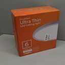 6Pack 12Inch LED Flush Mount Ceiling Light Fixture, 24W 2400LM, Dimmable CCT 3000K/ 4000K/ 5000K, Round Flat Panel Light for Bedroom, 0.7Inch Thin Modern Low Profile Ceiling Lights for Hallway, Porch