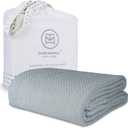 Threadmill Luxury Cotton Blankets for Queen Size Bed | All-Season 100% Cotton Queen Size Blanket | Herringbone Cozy, Soft Breathable Fall Thermal Blanket fits Full Size Bed | Scottish Grey