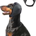 Adhiper Upgrade Dog Ear Muffs Wraps Noise Protection Quiet Ears, Elastic Waterproof Dog Ear Covers for Grooming, Bath, Drying, Swim & Anxiety Relief Reserved Ear Room Design (Gray/Small)