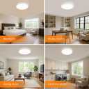 BLNAN LED Flush Mount Ceiling Light, 12 Inch 24W 3000K/4000K/5000K Hardwire Light Fixture, Ultra Thin Round White Lamp for Kitchen Porch Bedroom Hallway Stairwell Basement, Non-dimmable 2 Pack