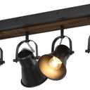 KEESFU 4-Light Track Lighting Kit,Black Semi Flush Mount Ceiling Light with 4 Rotatable Light Heads,Modern Farmhouse Lighting for Livingroom,Bedroom,Hallway,Art Wall,Bathroom,Kitchen.(4-Light)