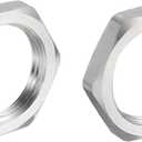 uxcell 2 Pcs Cast Pipe Fitting Hex Locknut, 304 Stainless Steel Hex Lock Nut G 1" Female Thread for Water Broom and Undercarriage Cleaner (DN25)