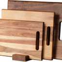 YSTKC Acacia Wood Cutting Boards Set of 3 PCS for Kitchen, Large Wooden Cutting Board Set with Handle, Thick Chopping Board, Butcher Block Wooden Trays for Meat, Fruit Vegetable and Cheese