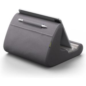 Lamicall Tablet Stand Pillow Holder - Tablet Pillow Soft Pad for Bed, Lap Phone Stand with Stylus Mount & Pocket, for iPad Pro 12.9, Air, Mini, Kindle, Galaxy Tab and 4-13" Devices, Dark Grey