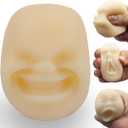 Squishy Fidget Sensory Stress Human face Toy for Adults Teens Kids,Decompression Anxiety Relief Toy,Funny Gift for Birthday,Christmas,Stocking Stuffer Gift (White, Happy)