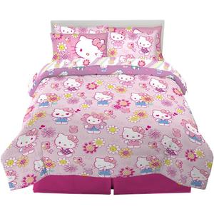 Franco Hello Kitty Kids Bedding Super Soft Comforter and Sheet Set with Sham, 7 Piece Queen Size, (Officially Licensed Product) Franco Hello Kitty Kids Bedding Super Soft Comforter and Sheet Set with Sham, 7 Piece Queen Size, (Officially Licensed Product)