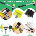 6 Pcs Upholstery Remove & Install Tools Kit Contains Rubber Mallet Hammer with 2PCS Replacement Head, Nail Tack Remover, Staple Tack Lifter and Removal Pliers for Furniture Floor Jewelry