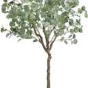 VEVOR Artificial Eucalyptus Tree, 6 FT Faux Plant, Secure PE Material & Anti-Tip Tilt Protection Low-Maintenance Plant, Lifelike Green Fake Potted Tree for Home Office Christmas Decor Indoor Outdoor