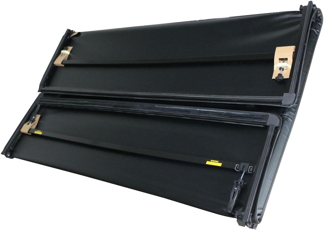 for Nissan for Titan 2017-2021 for Titan XD 2016-2021 6.5Ft 4Fold Soft Tonneau Cover/Xd Truck Bed 78'' Rear Upper Aluminum Vinyl