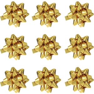 24 Large Gift Bows,3.5 inches, Bows for Gift Wrapping and Presents,Christmas Bows,for Parties, Birthdays, Weddings or Other Holidays. (Gold)