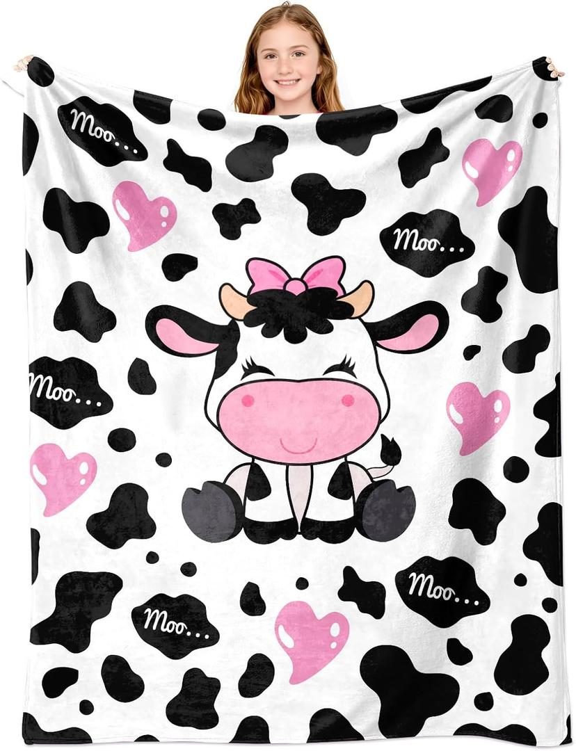 Magrlily Cow Blanket Gifts for Cow Lovers Cows Throw Blanket Cute Cows Bedding Decor Stuff Gifts for Girls Women 50"x40"