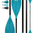 ZLX SUP Paddle - Premium Quality 3&4-Piece Adjustable Aluminum Board Paddle Kayak Paddle with Glass Fiber Blade - Ideal for Surfing, Floating, Water Sports (Single Paddle-Blue)