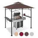 Patio Kingdom 9FT Patio Umbrella with Fiberglass Ribs, Outdoor Market Table Umbrella with Crank and Tilt, UV Resistant Waterproof Canopy for Patio, Garden, Deck, Pool, Gray