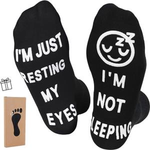 3 x ZXGXLAW Birthday Gifts for Dad,Men Husband Grandpa Women idea Fathers Day Christmas Im Not Sleeping Funny Socks