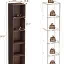 5 Cube Walnut Book Shelf, Tall Bookcase for Home Office Bedroom Living Room