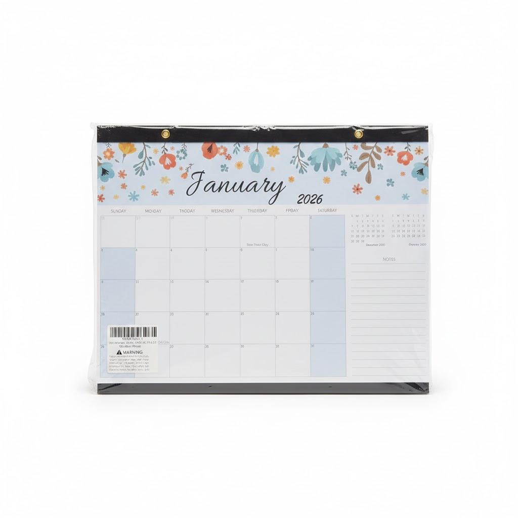 Calendar 2026-2027, Monthly Desk Calendar from Jan 2026 to Jun 2027, 15" x 12", Large Desktop Calendar Monthly, Perfect for Home or Office, Floral (Desk(15" x12 "）) Pack of 3