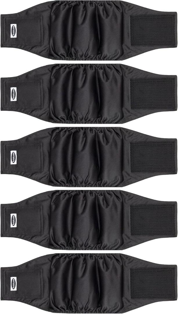 Tuiskusa Male Dog Diapers, High Absorbing Dog Belly Bands for Male Dogs, Washable Reusable Dog Male Wraps(5 Pack) (Medium)