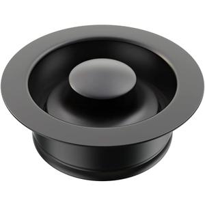 Sink Flange for Garbage Disposal Stopper Universal Stainless Steel Flange Plug Fit 3-1/2 Inch Standard Sink Drain Openings Garbage Disposal Flange Stopper Kit Replacement Accessories (Matte Black)