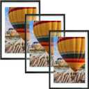 Golden State Art 12x18 Black Aluminum Floating Picture Frame, 3 Pack