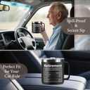 Funny Gag Retirement Gifts for Men,14 Oz Stainless Steel Retired Coffee Mug Cup with Lids&Straw for Coworkers, Dad, Grandpa, Friends, Teachers,Doctors, Boss, Christmas Gift Idea (Black)