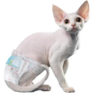 Disposable Cat Diapers, 40 Count Perfect for Both Male and Female Cats, for Elderly, (S) Incontinent, or Post-Surgery Cats and Dog Leak-Proof, Super Absorbent & Hypoallergenic Pet Diapers
