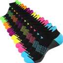 eallco Womens Ankle Socks 6 Pairs Running Athletic Cushioned Sole Socks With Tab, Size: 6-10
