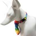 POPETPOP Rainbow Bow Tie Cat Collar Breakaway Safety Collar for Cats and Dogs Adjustable Pet Necklace for Daily Wear and Special Occasions