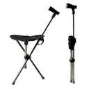 Cane with Seat - Portable Stool Chair, Supports Up to 220 Lbs cameping Chairs, Lightweight Up to 1.8 Lbs, Suitable for Men, Women, Seniors, People with Disabilities (Adjustable-Black Model A)