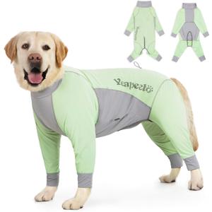 Yeapeeto Dog Sun Protection Cooling Suit UPF 50+, Quick-Dry Breathable Jumpsuit for Large & Medium Dogs, Outdoor Dirt-Resistant Shedding Control Pet Apparel (Chartreuse, 5X-Large)
