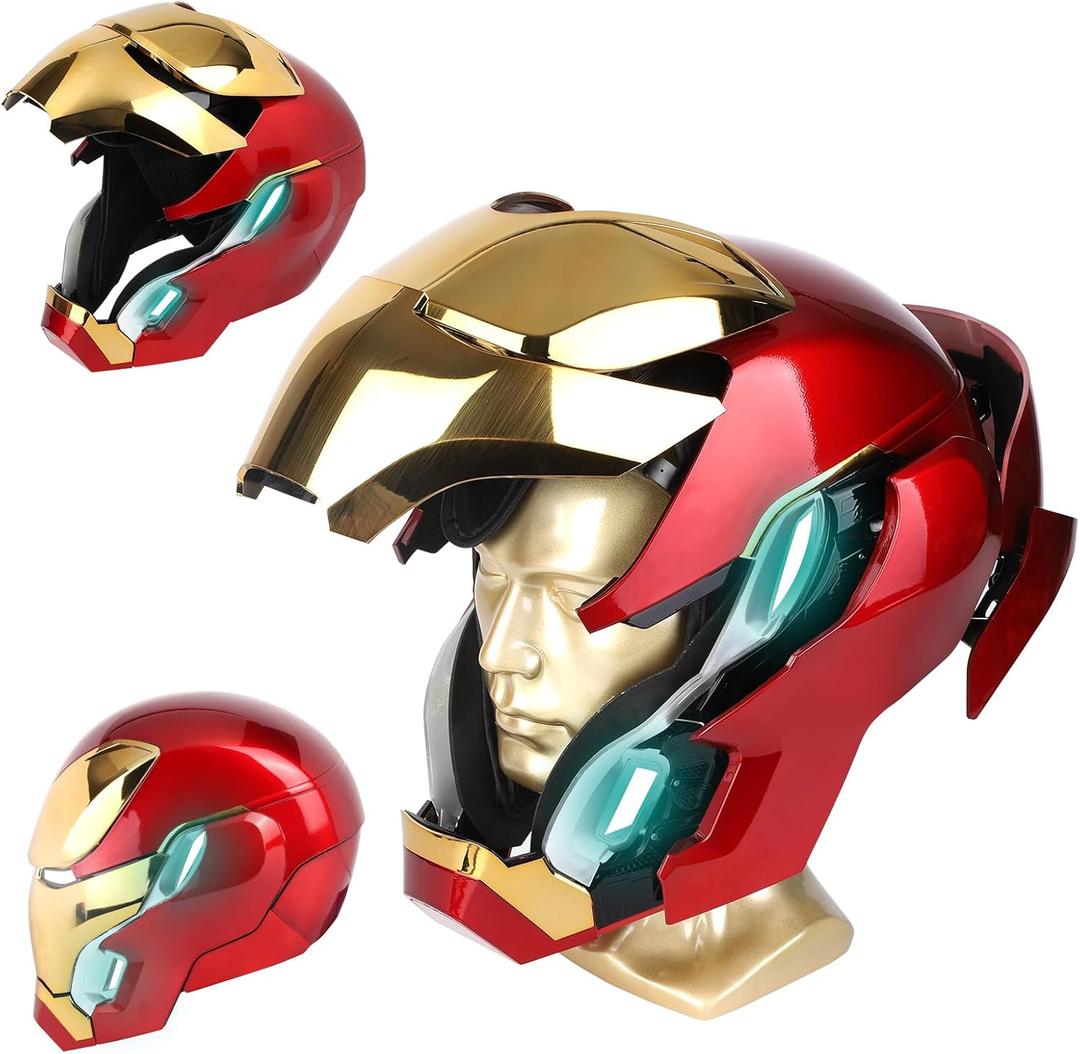Iron Hero MK 50 Helmet for Man  1:1 Wearable Collectible with Voice, Touch & Remote Control, LED Eyes & Realistic Sound Effects  Cosplay & Display Prop Gift for Adults and Teens
