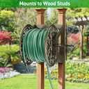 GOFORWILD Garden Wall/Floor Mount Hose Reel, Decorative Hose Reel, Garden Heavy-Duty Water Hose Holder Winder, Holds 200-Feet of 5/8-Inch Hose
