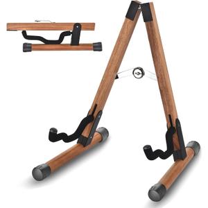 DOMMI Folding Acoustic Guitar Stand with Soft Foam Arms, Electric Guitar Stand with Non-Slip Rubber and Soft Foam Arms, Portable Folding A-Frame Acoustic Guitar Stand for Travel, No Need Assemble