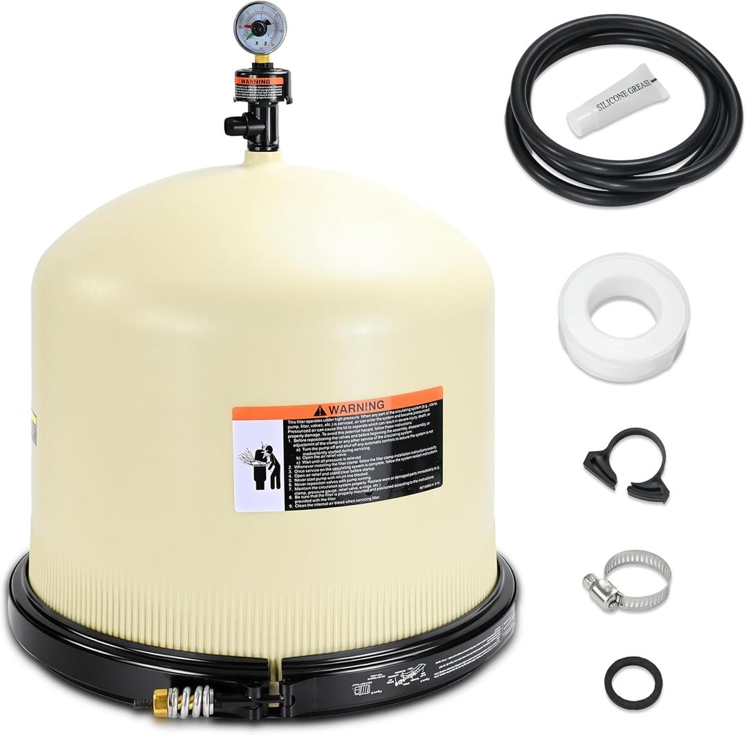 178581 Pool Filter Lid Assembly Compatible with Pentair CCP 420 sqft Filter | Fit for Quad D.E. 80 Pool and Spa Cartridge Filter Include Part Number 190058 9820980 190003 39010200Z, Almond