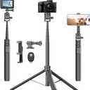 Selfie Stick Tripod for Gopro Camera, 70" Extendable Tripod for iPhone with Remote, Universal Phone Holder, Action Camera Adapter, Compatible with GoPro Hero 11 10 9 8 7 6 5 DJI Insta360