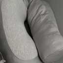 Plufl Hugl Cooling Body Pillow for Adults Made with Memory Foam | U Shaped Maternity Pillows Great for Side Sleepers & Pregnant Women | Washable Cover | Grey (Standard)