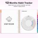 Oucaru 2026 Planner, Weekly and Monthly Planning Calendar, Jan 2026 - Dec 2026, 8.5" x 11", Spiral Bound, 12 Habit Trackers & Monthly Tabs, 2 Storage Pockets, Perfect for Office Home School Supplies (Pink)