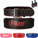 Weight Lifting Belt 4inch Leather Belt With Free Wrap - Foam Padded Back Support Gym Belt for Bodybuilding Squat Deadlift Weightlifting Belt Men Women (X-Large 38"-43", Black)