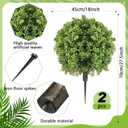 Canlierr 2 Pcs Artificial Boxwood Topiary Ball Bush 26" Tree UV Resistant with Spike Easy to Push in The Ground Fake Boxwood Plants Faux Greenery Shrubs for Indoor Outdoor Home Garden (Light Green)