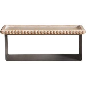 47th & Main Wood and Iron Floating Wall Shelf, Large, Beaded