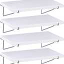 Blulu 4 Set Large Pegboard Shelf Kit Fiberboard peg Board Shelving Storage Brackets Stain Resistant Peg Board Organizer Shelves Pegboard Accessories for Wall(10 x 5.7 inches,White)
