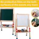 Wooden Art Easel for Kids (Double Sided) - Standing Magnetic Whiteboard Chalkboard Small Toddler Toys PM-048-K, 17.3 inches x 15.7 inches x 41 inches