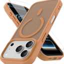 PinLiSheng Magnetic for iPhone 17 Pro Max Case with 1 Screen Protector [Mil-Grade Drop Protection] [Compatible with Magsafe] Shockproof Slim Translucent Matte Protective Phone Case, Brown