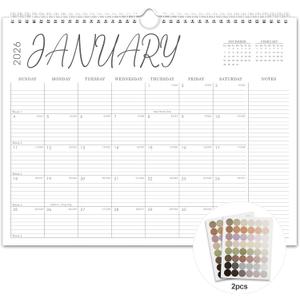 4 x Wall Calendar 2025, 2025-2026 Calendar Wall from Jul. 2025 to Dec. 2026, 14.7" X 11.5" Paper Monthly Planner Wall Hanging Calendar with Thick Paper for Office Home Planning & Organizing (wall calendar A)