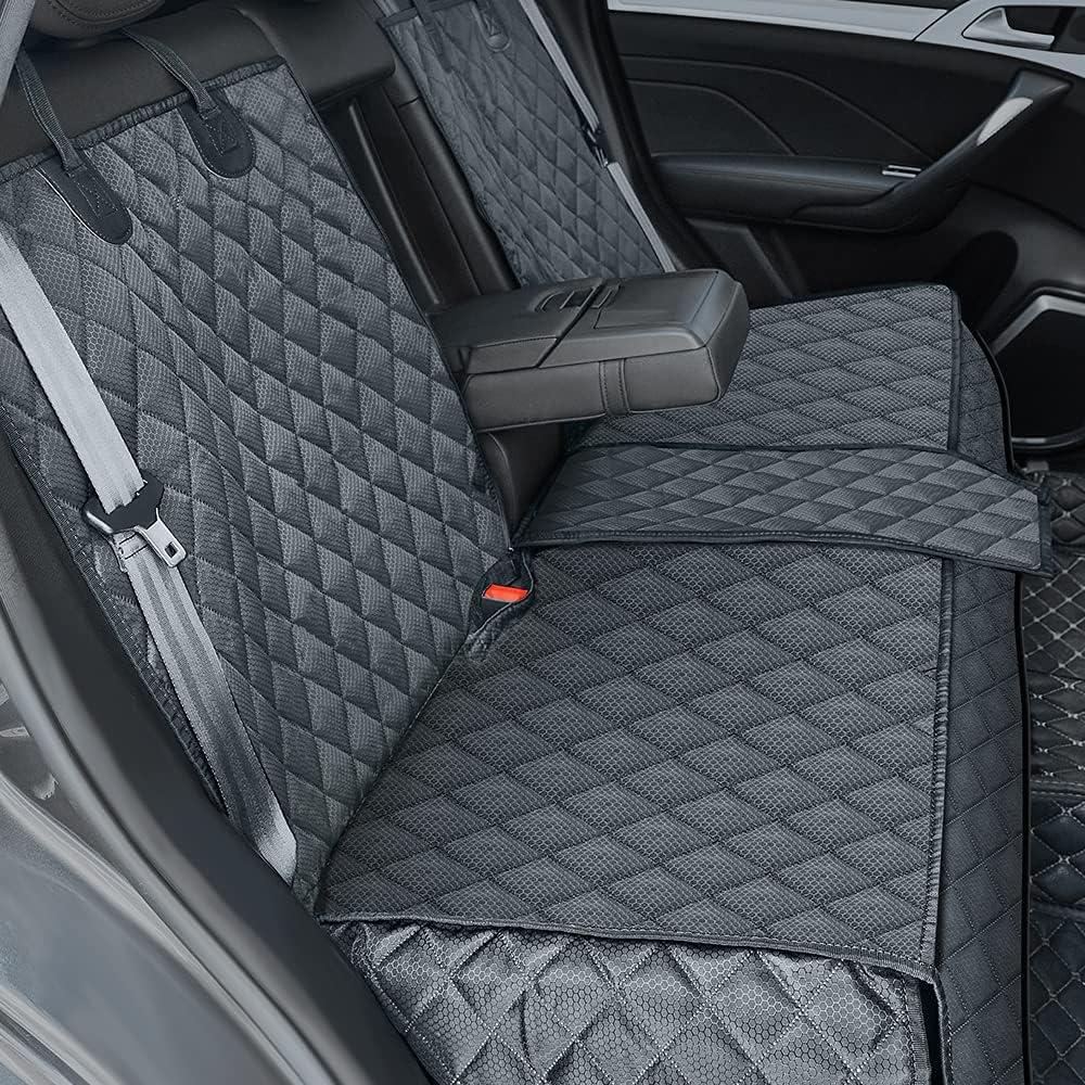 Dog Car Seat Cover for Back Seat Cover,Non Stick Fur Rear Seat Protector for Pet,Nonslip Waterproof Durable Universal Fit Interior Backseat Covers for Auto Van SUV (Black)