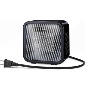 Basics Ceramic Portable Mini Space Heater for Office Desk, Indoor Use, Fast Heating, Energy Efficient, 500W, With TipOver Protection, Lightweight 1.4 lbs, Black, 5.87"D x 3.15"W x 5.95"H