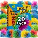 Stringy Balls & Sensory Toys for Kids 20 Pack - Stocking Stuffers For Kids Ages 4 5 6 7 8 + Year Old Gift Ideas - Best Birthday Toddler Gifts for Boys & Girls - Monkey Pom Balls Fidget Toys Party Pack