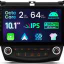 XTRONS Android 14 Car Stereo for Honda Accord 7th 2003 2004 2005 2006 2007, 10.1 Inch Touch Screen Car Radio GPS Navigation Bluetooth Built-in DSP Head Unit Wireless CarPlay Android Auto (2+64GB)