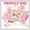 Drydiet Floral Mahjong Mat with Rules 31.5" x 31.5" Non-Slip Noise Reduction Gaming Mat for Table Cover Card Board Tile Poker Dominoes